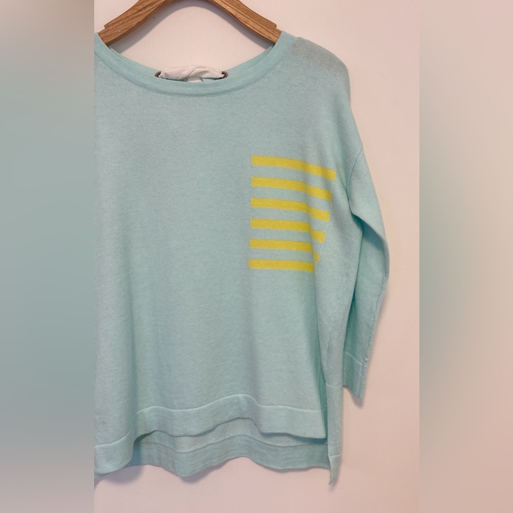 Lisa Todd cotton & cashmere crew neck sweater with tie neck in back , sz : small - Picture 6 of 9